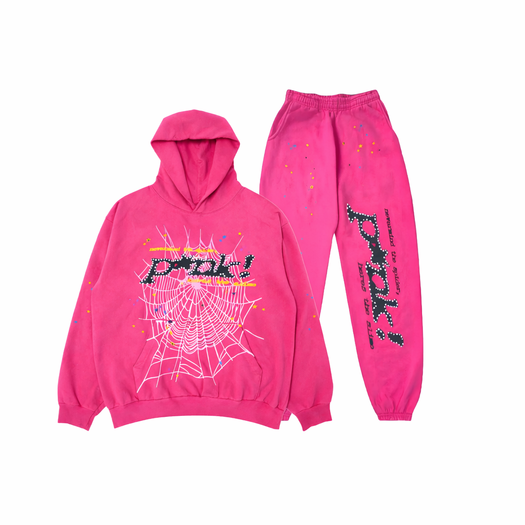 Sp5der P*nk Tracksuit Set